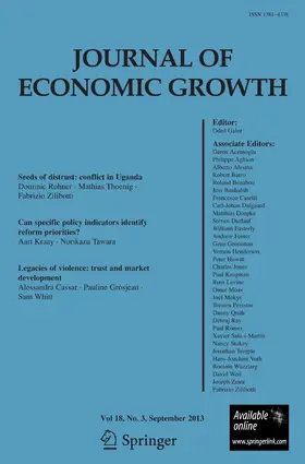 Editor-in-Chief: Oded Galor |  Journal of Economic Growth | Zeitschrift |  Sack Fachmedien