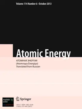 Editor-in-Chief: Nikolai N. Ponomarev-Stepnoi |  Atomic Energy | Zeitschrift |  Sack Fachmedien