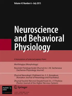 Editor-in-Chief: Charles D. Woody |  Neuroscience and Behavioral Physiology | Zeitschrift |  Sack Fachmedien
