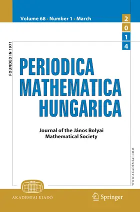 Editor-in-Chief: Andras Stipsicz |  Periodica Mathematica Hungarica | Zeitschrift |  Sack Fachmedien