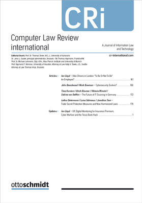 Computer Law Review International - Cri | Otto Schmidt | Zeitschrift | sack.de