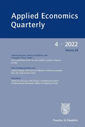 Applied Economics Quarterly | Duncker & Humblot | Zeitschrift | www.sack.de