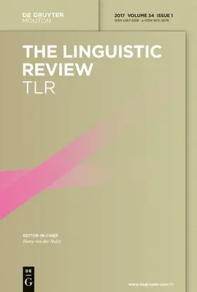 Editor-in-Chief: van der Hulst, Harry |  The Linguistic Review | Zeitschrift |  Sack Fachmedien