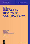 Managing Editor: Grundmann, Stefan |  European Review of Contract Law | Zeitschrift |  Sack Fachmedien