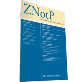 ZNotP - Zeitschrift für die Notarpraxis | Carl Heymanns Verlag | Zeitschrift | sack.de