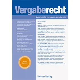 Vergaberecht | Werner Verlag | Zeitschrift | sack.de