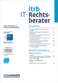 Prof. Dr. Jochen Schneider |  IT-Rechtsberater - ITRB | Zeitschrift |  Sack Fachmedien