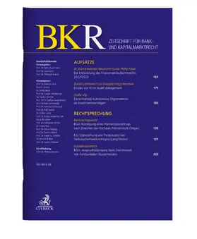 Zeitschrift für Bank- und Kapitalmarktrecht (BKR) | Verlag C. H. Beck GmbH & Co. KG | Zeitschrift | sack.de
