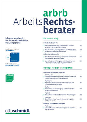 Arbeits-Rechtsberater - ArbRB | Otto Schmidt | Zeitschrift | sack.de