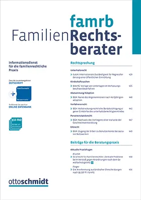  Familien-Rechtsberater - FamRB | Zeitschrift |  Sack Fachmedien