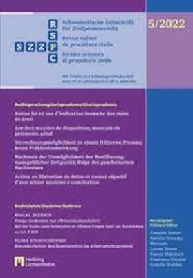  Schweizerische Zeitschrift für Zivilprozessrecht (SZZP) | Zeitschrift |  Sack Fachmedien