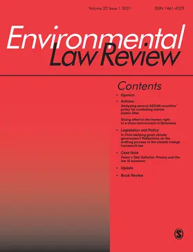 Environmental Law Review | SAGE Publishing | Zeitschrift | www.sack.de