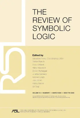 The Review of Symbolic Logic | Cambridge University Press | Zeitschrift | sack.de