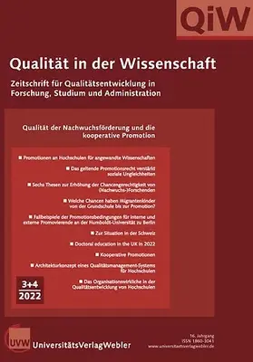  Qualität in der Wissenschaft (QiW) | Zeitschrift |  Sack Fachmedien