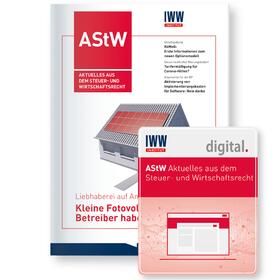 AStW Aktuelles aus dem Steuer- und Wirtschaftsrecht | IWW Institut für Wissen in der Wirtschaft GmbH | Zeitschrift | sack.de