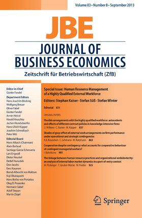Journal of Business Economics | Springer | Zeitschrift | sack.de