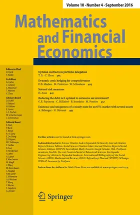  Mathematics and Financial Economics | Zeitschrift |  Sack Fachmedien