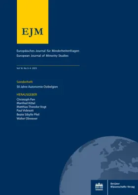 Christoph Pan, Franz Matscher, Manfred Kittel, Matthias Theodor Vogt, Paul Videsott (geschäftsführender Herausgeber) |  EJM - Europäisches Journal für Minderheitenfragen | Zeitschrift |  Sack Fachmedien