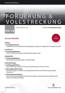 FoVo - Forderung und Vollstreckung | Deutscher Anwaltverlag | Zeitschrift | sack.de