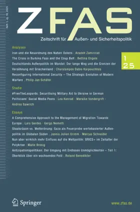 Herausgeber: Thomas Jäger |  Zeitschrift für Außen- und Sicherheitspolitik | Zeitschrift |  Sack Fachmedien