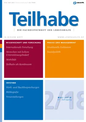 Bundesvereinigung Lebenshilfe e.V. |  Teilhabe | Zeitschrift |  Sack Fachmedien
