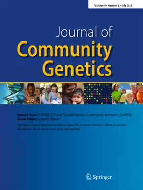 Journal of Community Genetics | Springer | Zeitschrift | www.sack.de