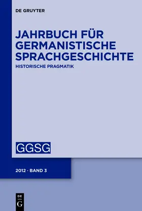 Jahrbuch für Germanistische Sprachgeschichte | De Gruyter | Zeitschrift | sack.de