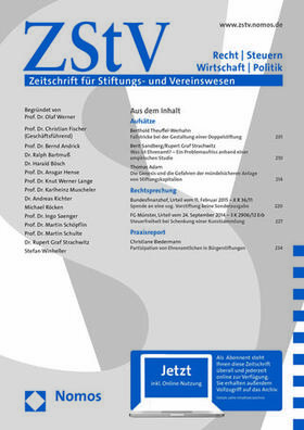 Zeitschrift für Stiftungs- und Vereinswesen (ZStV) | Nomos | Zeitschrift | sack.de