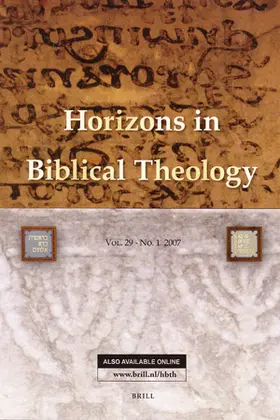 Horizons in Biblical Theology | Brill | Zeitschrift | sack.de