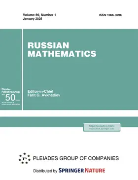 Editor-in-Chief: Farit G. Avkhadiev |  Russian Mathematics | Zeitschrift |  Sack Fachmedien