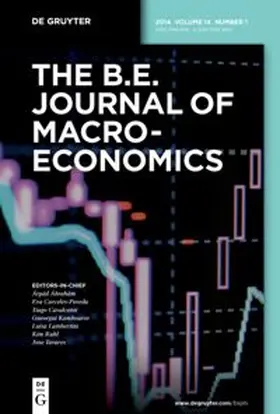 Editor-in-Chief: Cavalcanti, Tiago / Kambourov, Gueorgui / Hrsg. v. Abraham, Arpad / Carceles-Poveda , Eva / Debortoli, Davide / Lambertini, Luisa / Nimark, Kristoffer / Wang, Pengfei |  The B.E. Journal of Macroeconomics | Zeitschrift |  Sack Fachmedien