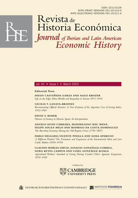  Revista de Historia Economica - Journal of Iberian and Latin American Economic History | Zeitschrift |  Sack Fachmedien