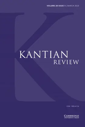  Kantian Review | Zeitschrift |  Sack Fachmedien