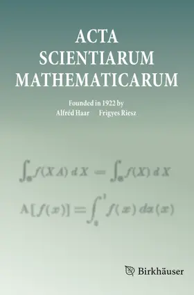 Acta Scientiarum Mathematicarum | Springer | Zeitschrift | www.sack.de
