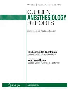  Current Anesthesiology Reports | Zeitschrift |  Sack Fachmedien