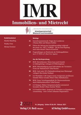 IMR Immobilien- und Mietrecht | id Verlag | Zeitschrift | sack.de