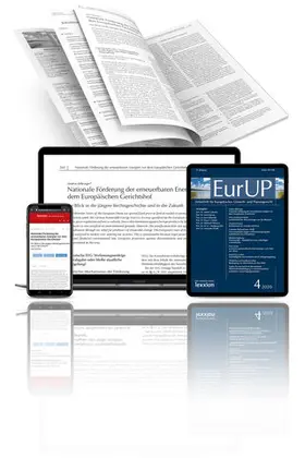  Zeitschrift für Europäisches Umwelt- und Planungsrecht (EurUP) | Zeitschrift |  Sack Fachmedien