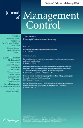 Journal of Management Control | Springer | Zeitschrift | www.sack.de