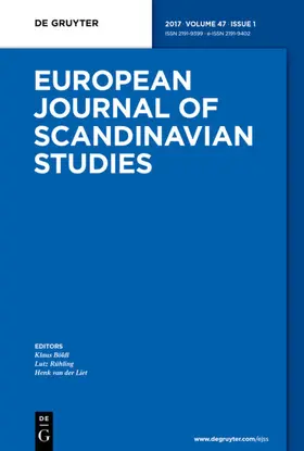 Hrsg. v. Böldl, Klaus / Rühling, Lutz / van der Liet, Henk |  European Journal of Scandinavian Studies | Zeitschrift |  Sack Fachmedien