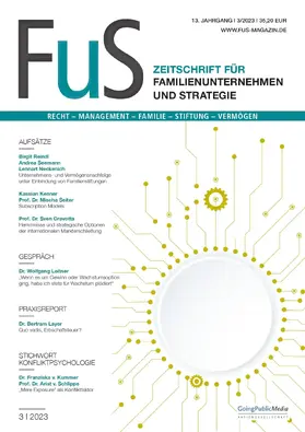 Bundesanzeiger Verlag |  Zeitschrift für Familienunternehmen und Strategie (FuS) | Zeitschrift |  Sack Fachmedien
