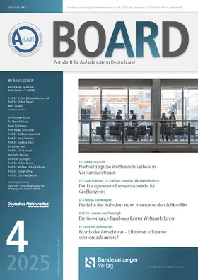Arbeitskreis deutscher Aufsichtsrat e.V. (AdAR) u.a. |  BOARD | Zeitschrift |  Sack Fachmedien