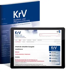 Schriftleitung: Dr. Martin Krasney |  Kranken- und Pflegeversicherung - KrV | Zeitschrift |  Sack Fachmedien
