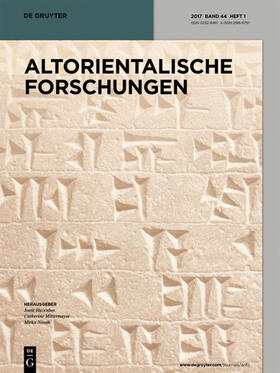 Altorientalische Forschungen | De Gruyter (A) | Zeitschrift | sack.de