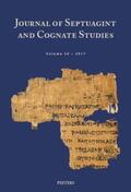  Journal of Septuagint and Cognate Studies | Zeitschrift |  Sack Fachmedien