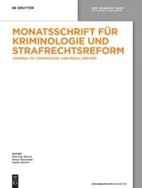  Monatsschrift für Kriminologie und Strafrechtsreform | Zeitschrift |  Sack Fachmedien
