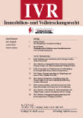  IVR Immobilien- und Vollstreckungsrecht | Zeitschrift |  Sack Fachmedien
