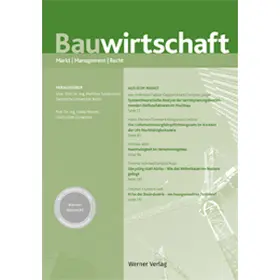 Prof. Dr.-Ing. Matthias Sundermeier (Hrsg.) / Prof. Dr.-Ing. Heiko Meinen (Hrsg.) |  BauW - Zeitschrift Bauwirtschaft | Zeitschrift |  Sack Fachmedien