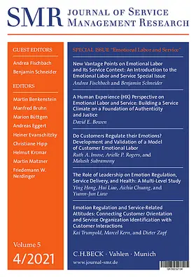 Prof. Dr. Martin Benkenstein |  Journal of Service Management Research (SMR) | Zeitschrift |  Sack Fachmedien