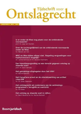  Tijdschrift voor Ontslagrecht | Zeitschrift |  Sack Fachmedien