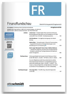  FR - FinanzRundschau | Zeitschrift |  Sack Fachmedien